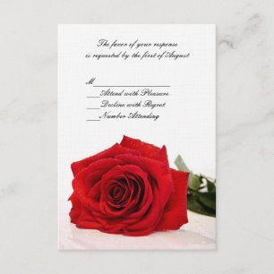 Red Rose Wedding RSVP Card