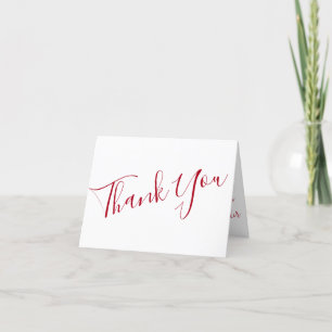 Red Rose Wedding Thank You Card