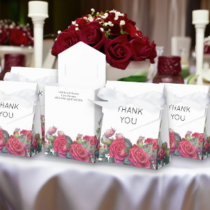 Red Rose Wedding Thank You Favour Box