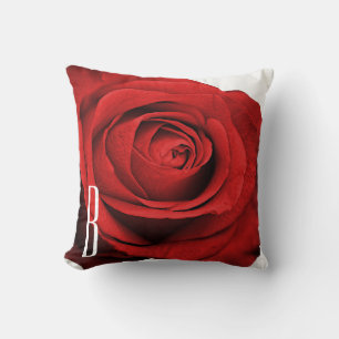 Red Rose White (Any Colour) Rustic Glam Custom Cushion