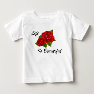 Red Rose White Baby T-Shirt