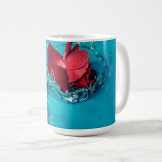 Red rose with Blue background Coffee Mug