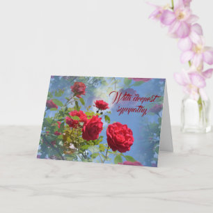 Red rose   -  With deepest sympathy Card