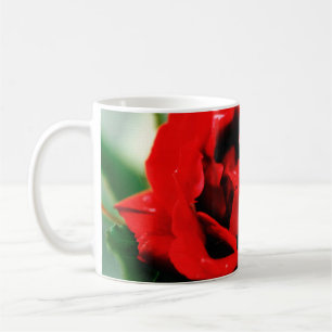 Red Rose with Dew Drops Coffee Mug