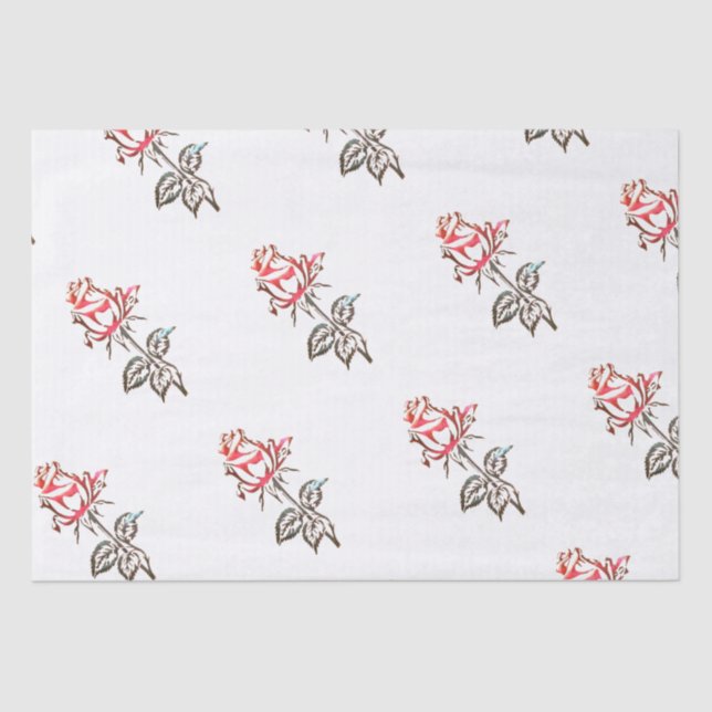 Red Rose with Droplets Mug Tissue Paper (Front)