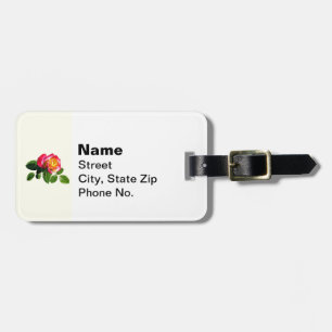 Red Rose With Golden Yellow Centre Luggage Tag