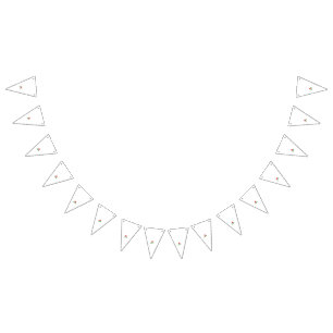 Red rose with green leaves, stylised in a pointill bunting 