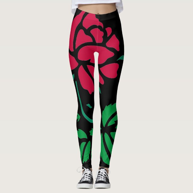 Red Rose Women's Leggings (Front)