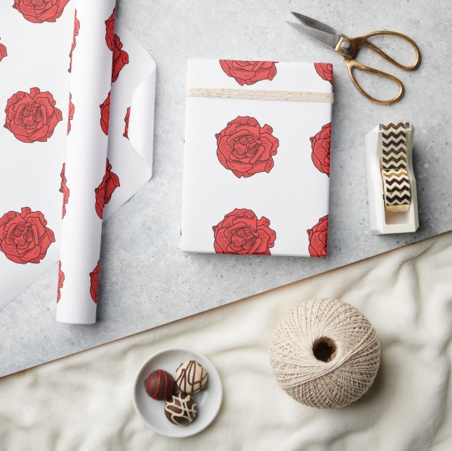 Red Rose Wrapping Paper (Crafts)