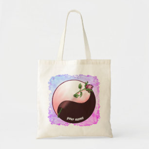 Red Rose yin yang tote bag