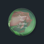 Red Rosebud Flower Personalised Wedding  Magnet<br><div class="desc">Lovely red rosebud gently bending in the sunlight flower save the date wedding announcement or favour refrigerator magnet. Fill in your information in the template. Make more changes to text and font size, style, and colour by clicking on Customise. This image is available on many products in my gallery. Please...</div>