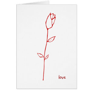 Red Rosebud Love Card