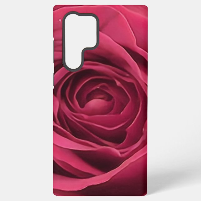 Red Rosebud Samsung Galaxy S22 Ultra Case (Back)