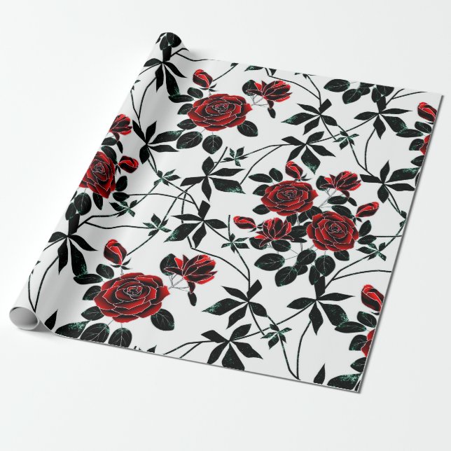 Red roses .ю wrapping paper (Unrolled)