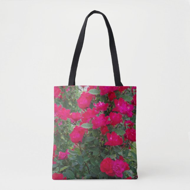 Red Roses (2) all over tote bag (Front)