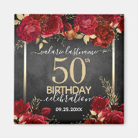 Red Roses 50th Birthday Save the Date
