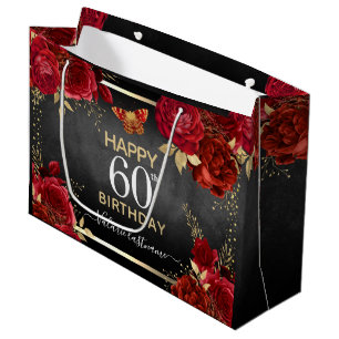  Red Roses 60th Birthday Large Gift Bag