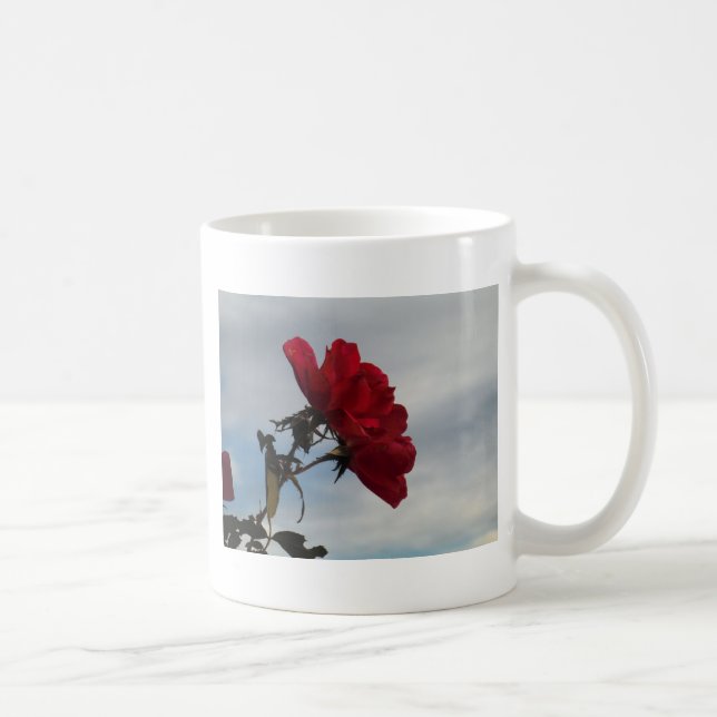 Red Roses Against a Bright Blue Sky Coffee Mug (Right)