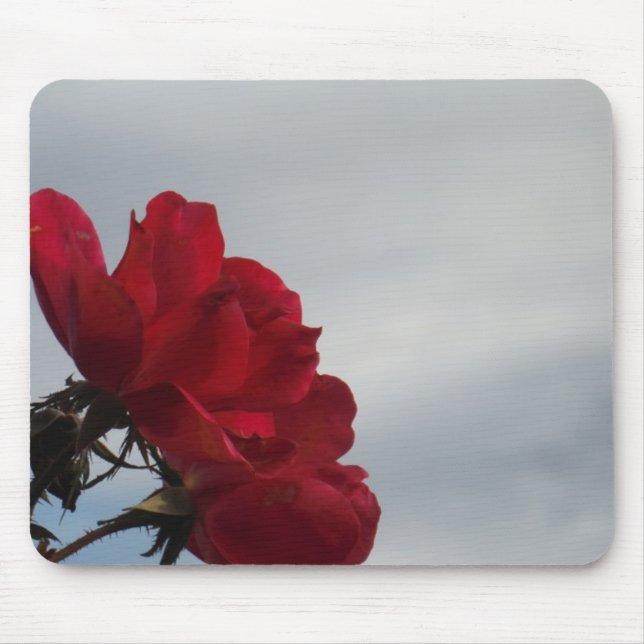 Red Roses Against a Bright Blue Sky Mouse Pad (Front)