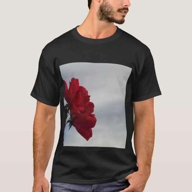 Red Roses Against a Bright Blue Sky T-Shirt (Front)