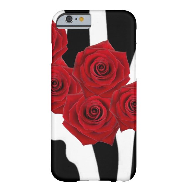 RED ROSES AND BLACK AND WHITE ZEBRA Case-Mate iPhone CASE (Back)