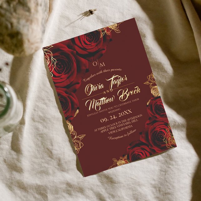 Red Roses and Gold Foil  Wedding  (Creator Uploaded)