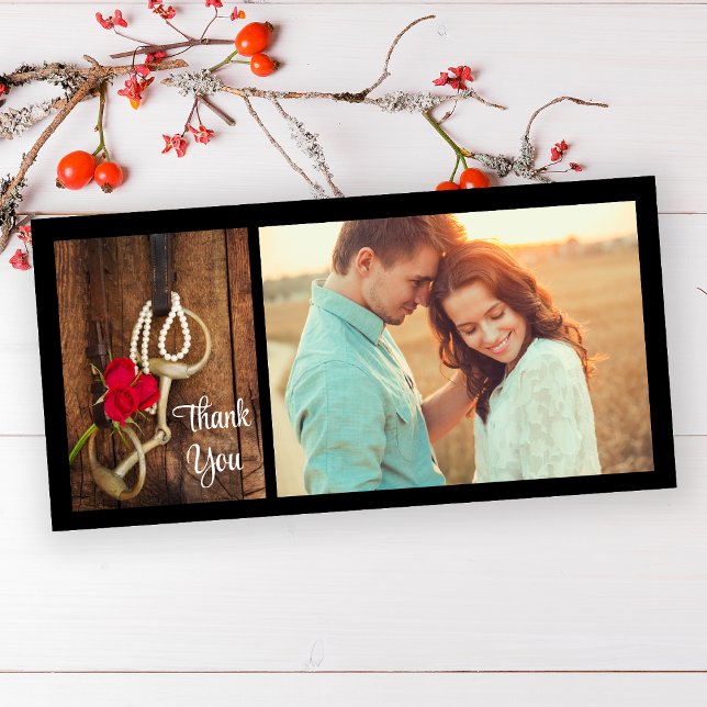 Red Roses and Horse Bit Western Wedding Thank You (Creator Uploaded)