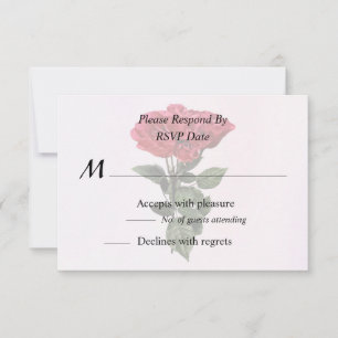 Red Roses and Leaves RSVP Card