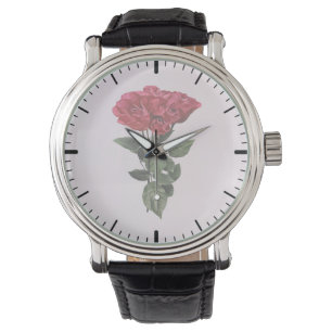 Red Roses and Leaves Watch