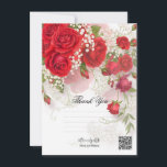 Red Roses & Babys Breath Elegant Floral Wedding  Invitation<br><div class="desc">Thank You Card. Check out other items in this matching suite.</div>