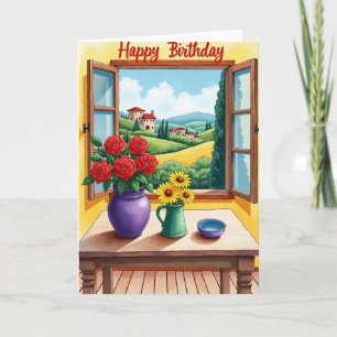 Red Roses Birthday Card