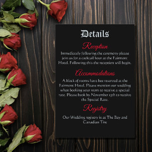 Red  Roses Black Gothic Enclosure Card