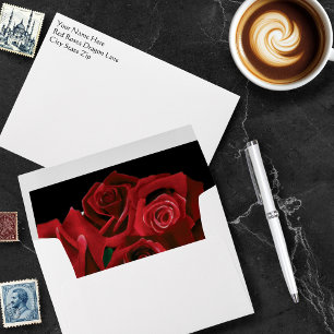 Red Roses Black Gothic Envelope