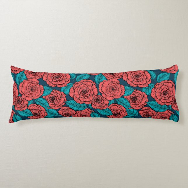 Red roses body cushion (Front)