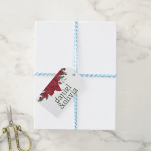 Red Roses Boho Wedding Gift Tags