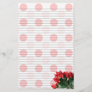 Red Roses Bouquet Stationery -small optional lines