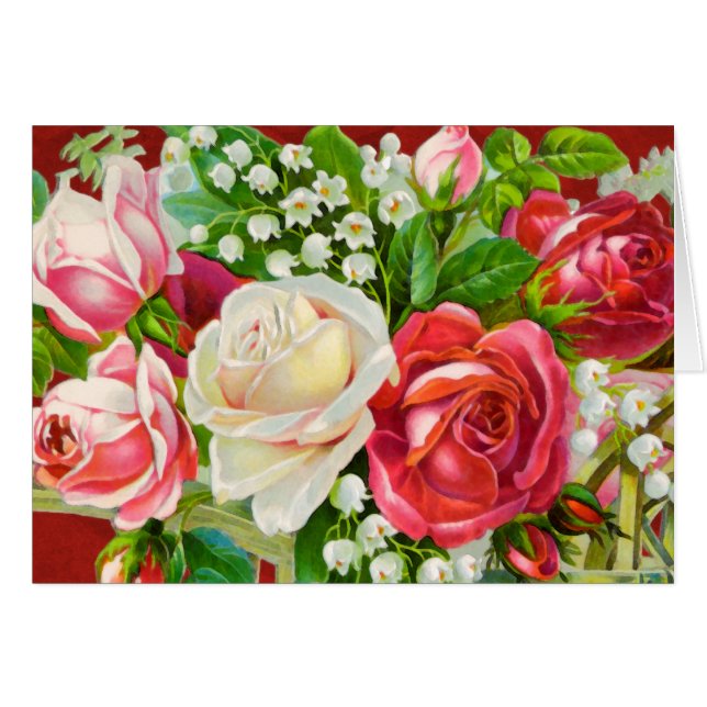 Red Roses Bouquet Watercolor (Front Horizontal)