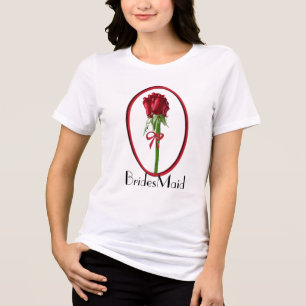 Red Roses BridesMaid T-shirt Tri-Blend Shirt