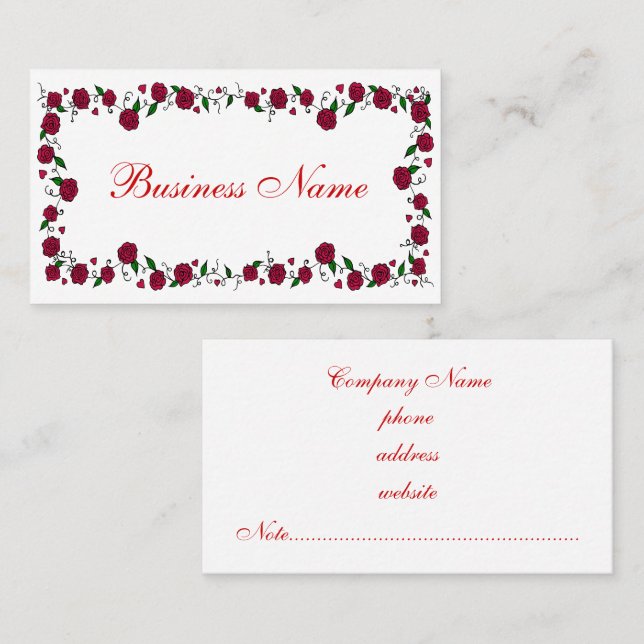 Red Roses Business Card (Front/Back)