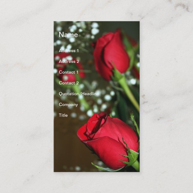 Red Roses Business Card (Front)
