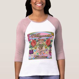 Red roses, butterflies, flowers 3/4 Sleeve Raglan T-Shirt