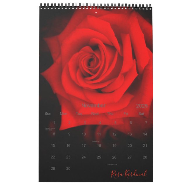 Red Roses Calendar Best Edition カレンダー (Nov 2026)