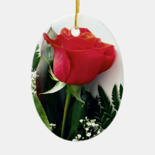 Red roses ceramic tree decoration