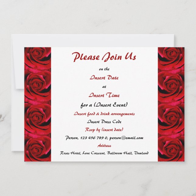 Red roses - customisable template (Front)