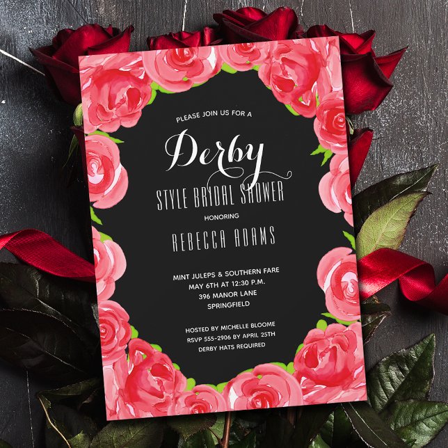 Red Roses Derby Bridal Shower Invitation (Creator Uploaded)