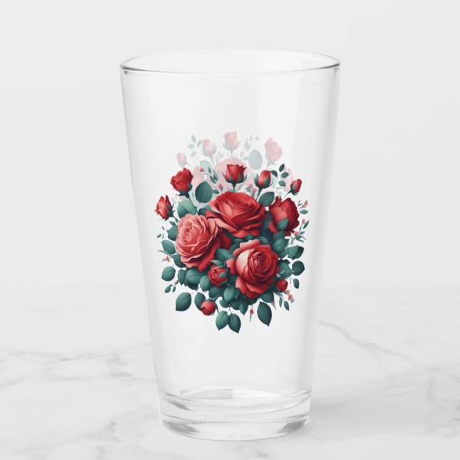 Red Roses Design  Glass (Front)