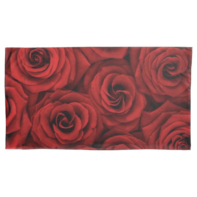 Red Roses Elegant Floral King Size Pillowcase (Front)