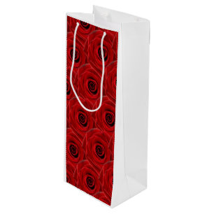 Red Roses Elegant Valentines Day Love Beautiful Wine Gift Bag