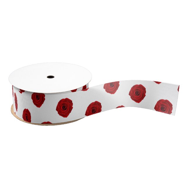 Red Roses Equestrian Horse Show Winner Elegance Grosgrain Ribbon (Spool)
