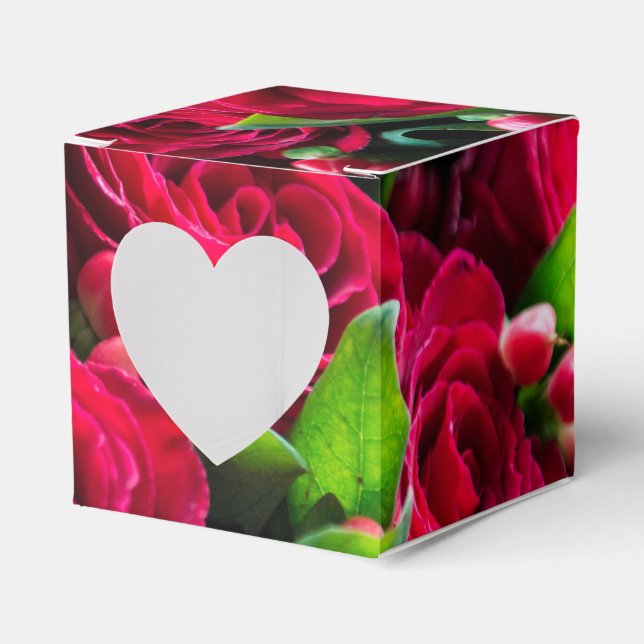 Red roses favour box (Front Side)